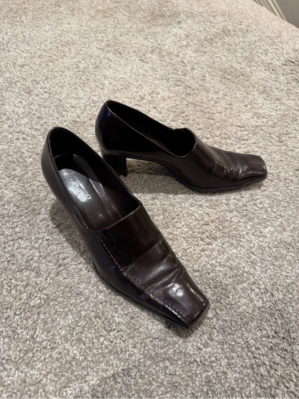 Franco Sarto Women's Square-Toe Faux Leather Pumps in Dark Brown